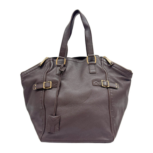 Downtown Dark Brown Leather Tote Bag