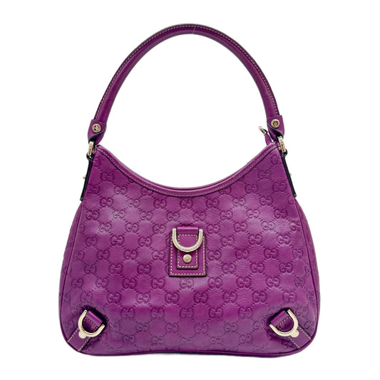 Abbey D-Ring Purple GG Leather Shoulder Bag