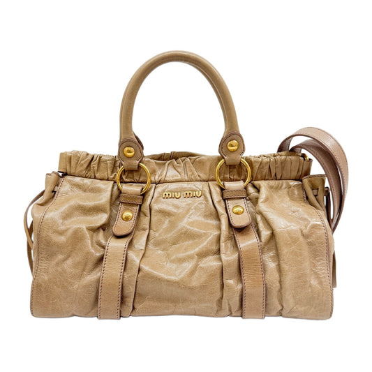 Vitello Sand Brown Leather Shoulder Bag