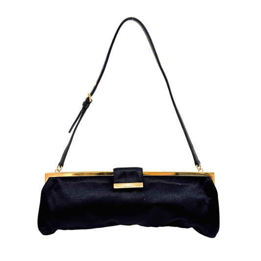 Black Satin Shoulder Bag