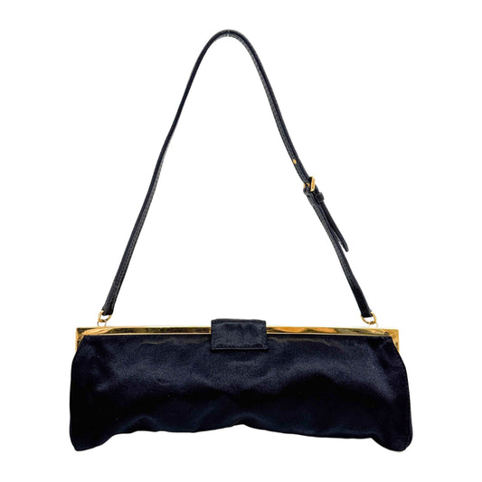 Black Satin Shoulder Bag