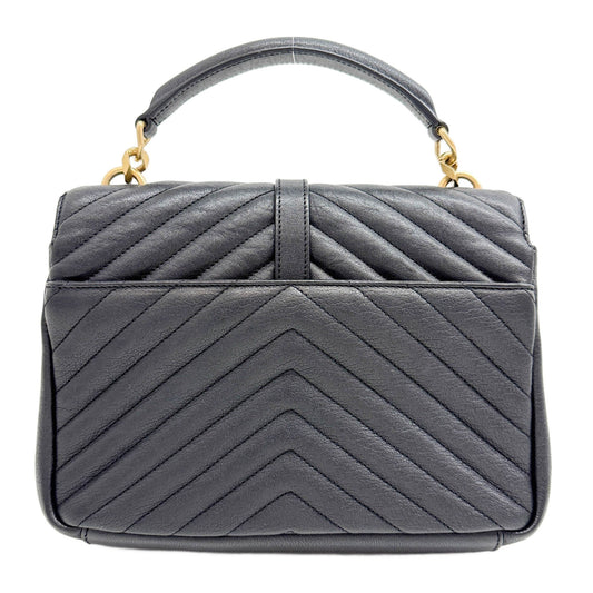 College Black Leather Two Way Bag