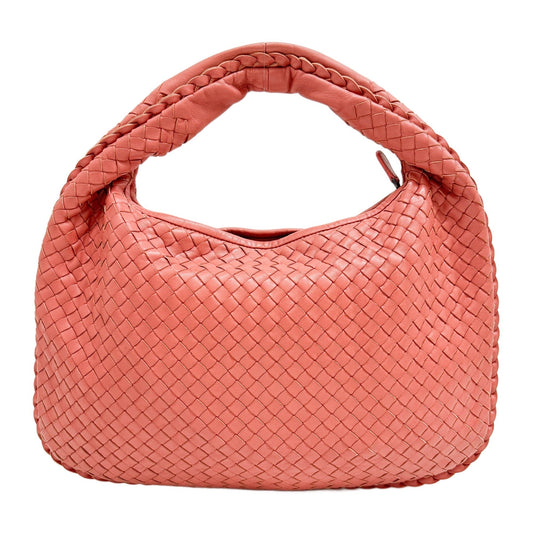 Veneta Intrecciato Coral Pink Leather Shoulder Bag