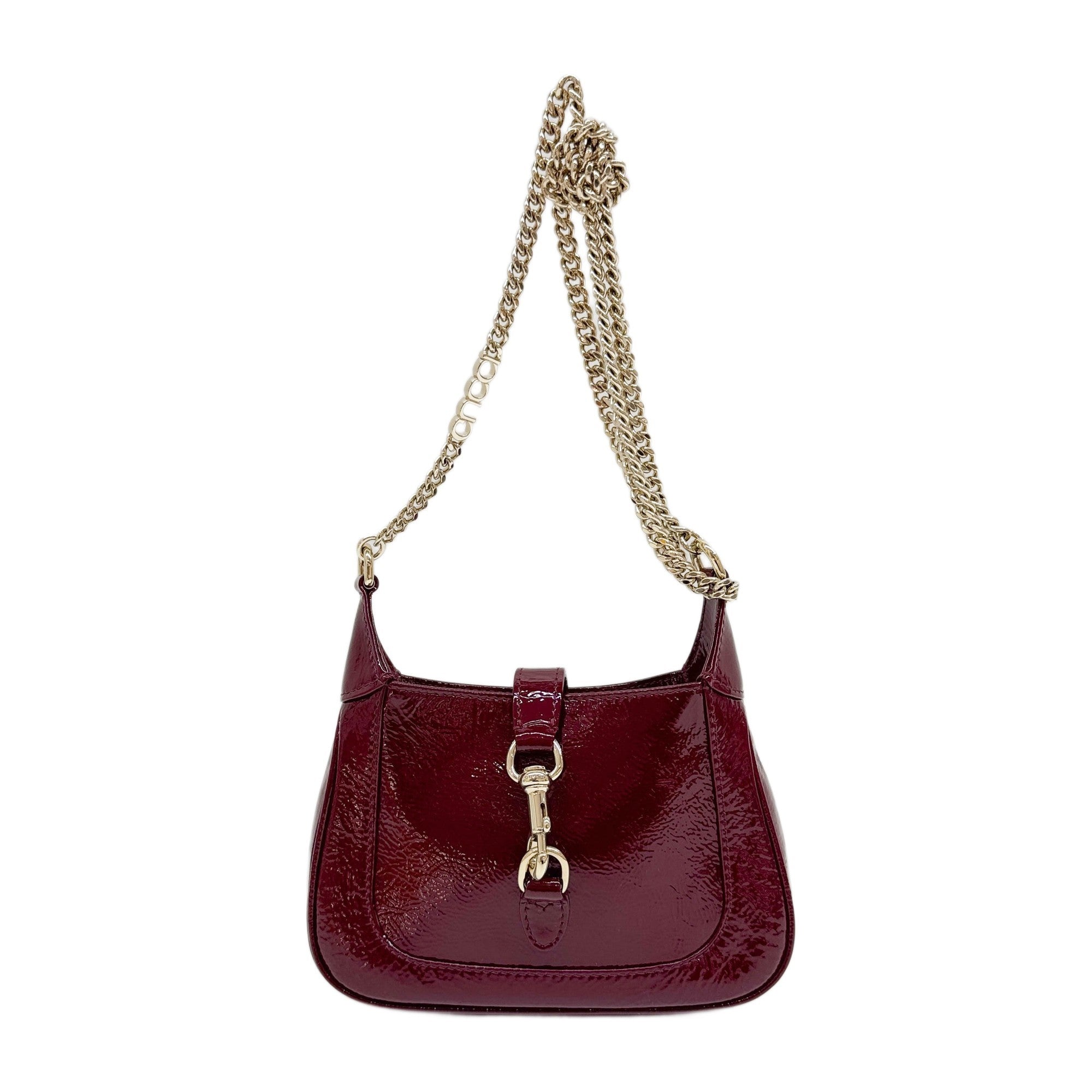 Jackie Notte Red Patent Leather Shoulder Bag