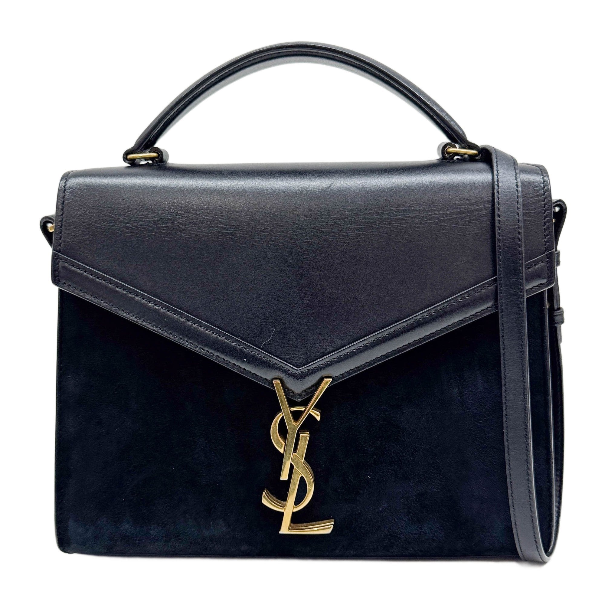 Cassandra Black Suede & Leather Two Way Bag