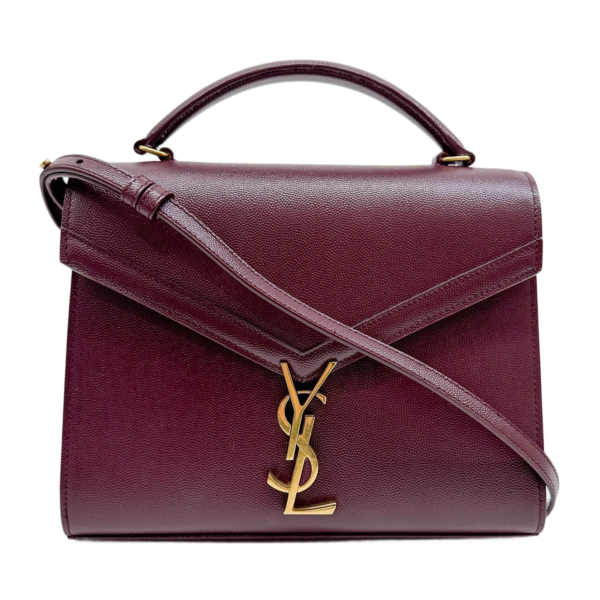 Cassandra Top Handle Red Leather Two Way Bag