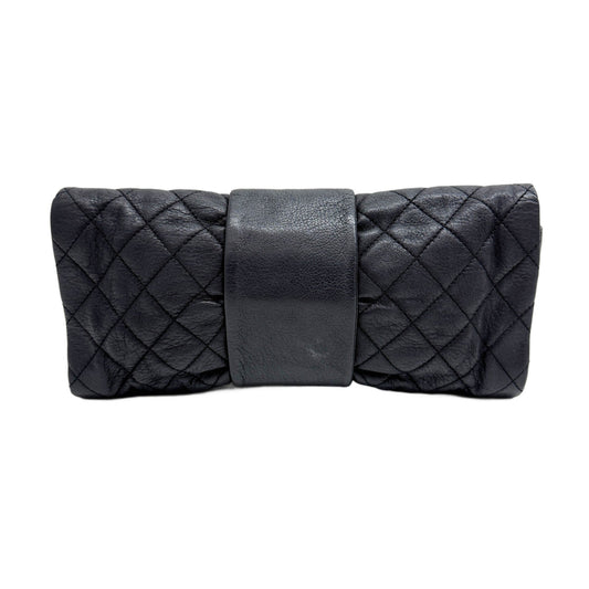 2.55 Long 2010-2011 Matelasse Black Leather Clutch Bag
