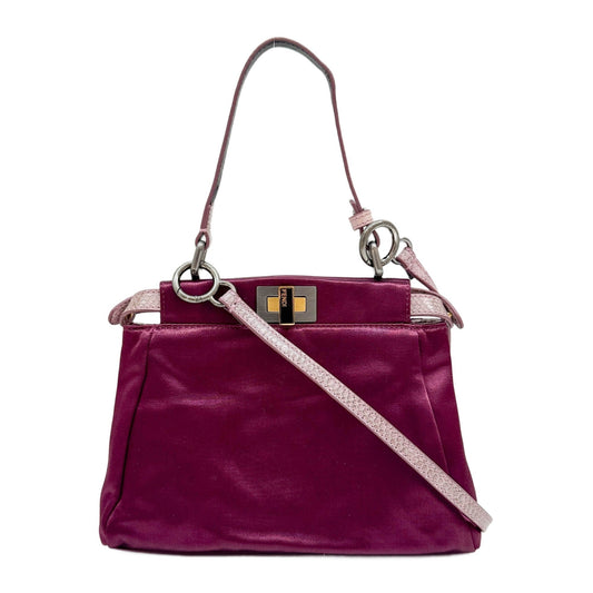 Mini Peek-a-boo Mulberry Purple Satin Two Way Bag