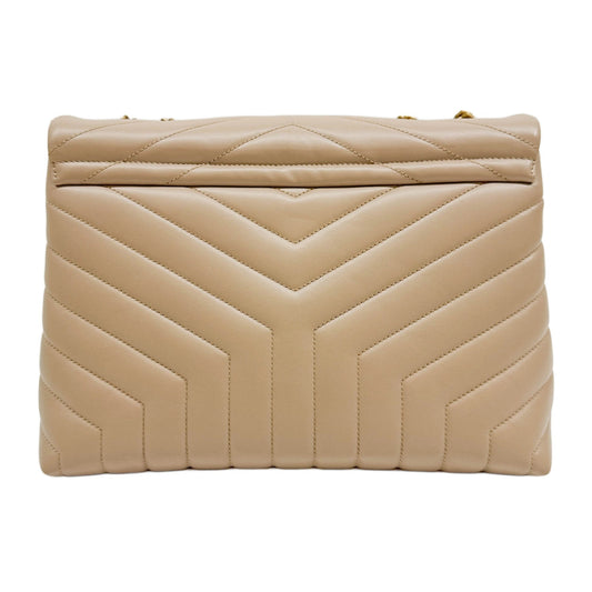 Collége Beige Chevron Shoulder Bag