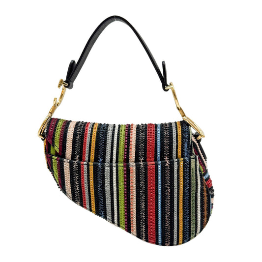 Mini Saddle Multicolor Beaded Two Way Bag
