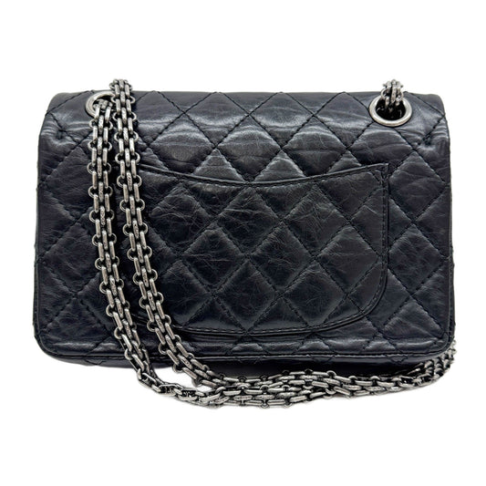 2.55 Lucky Charms 2012 Black Aged Calfskin Shoulder Bag