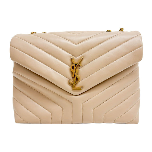 Loulou Beige Leather Shoulder Bag