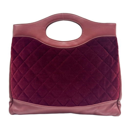 Chanel 31 2019 Red Velvet and Leather Tote Bag