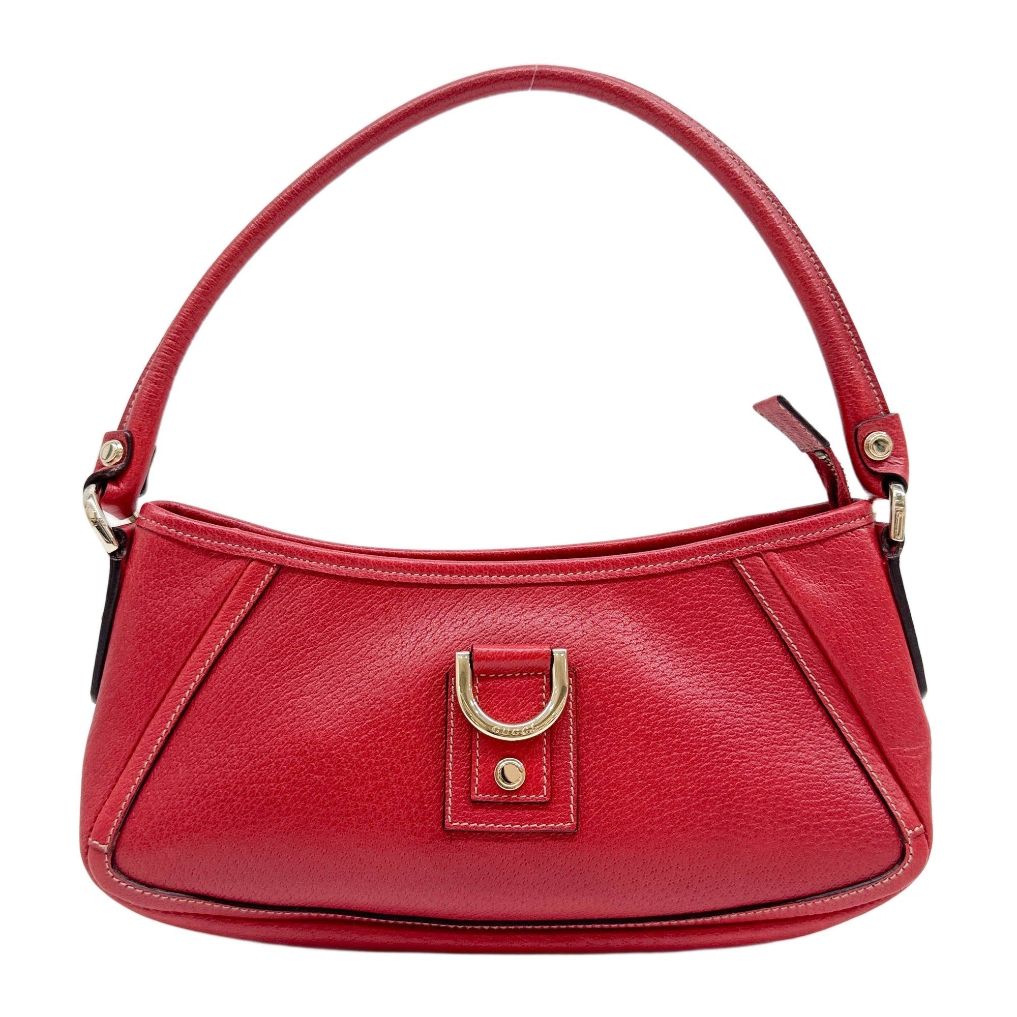 Abbey D-Ring Red Leather Shoulder Bag