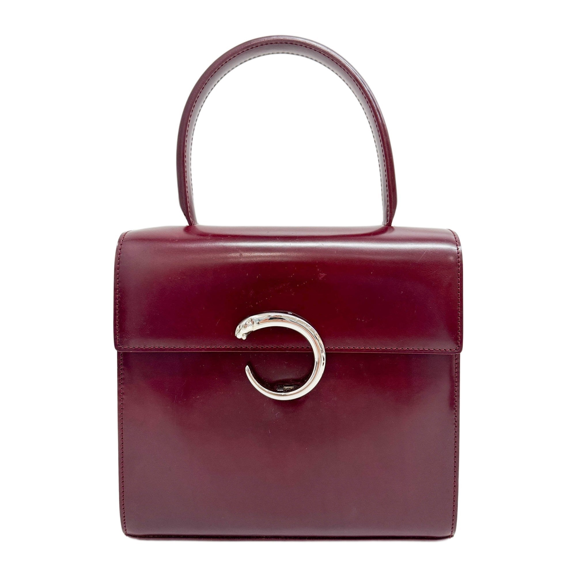 Panthère Red Leather Shoulder Bag