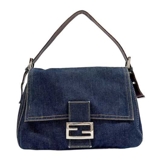Mamma Baguette Blue Denim Shoulder Bag