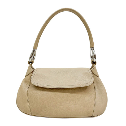 Beige Leather Shoulder Bag