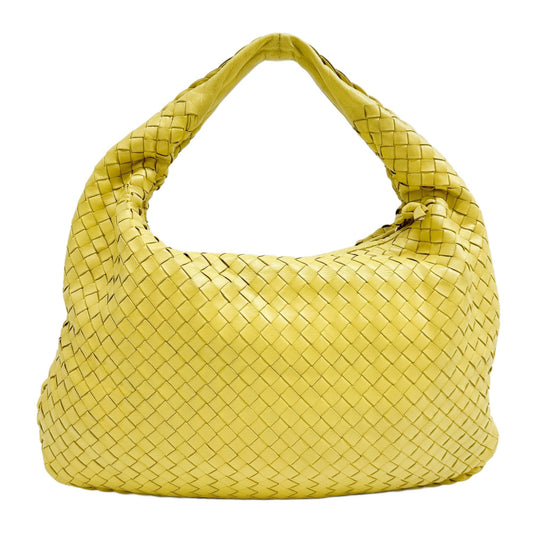 Veneta Intrecciato Lemon Yellow Leather Shoulder Bag