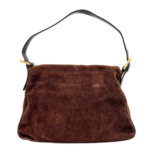 Mamma Baguette Brown Suede Shoulder Bag