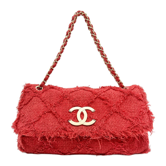 Large Nature Flap 2009 Red Tweed Shoulder Bag