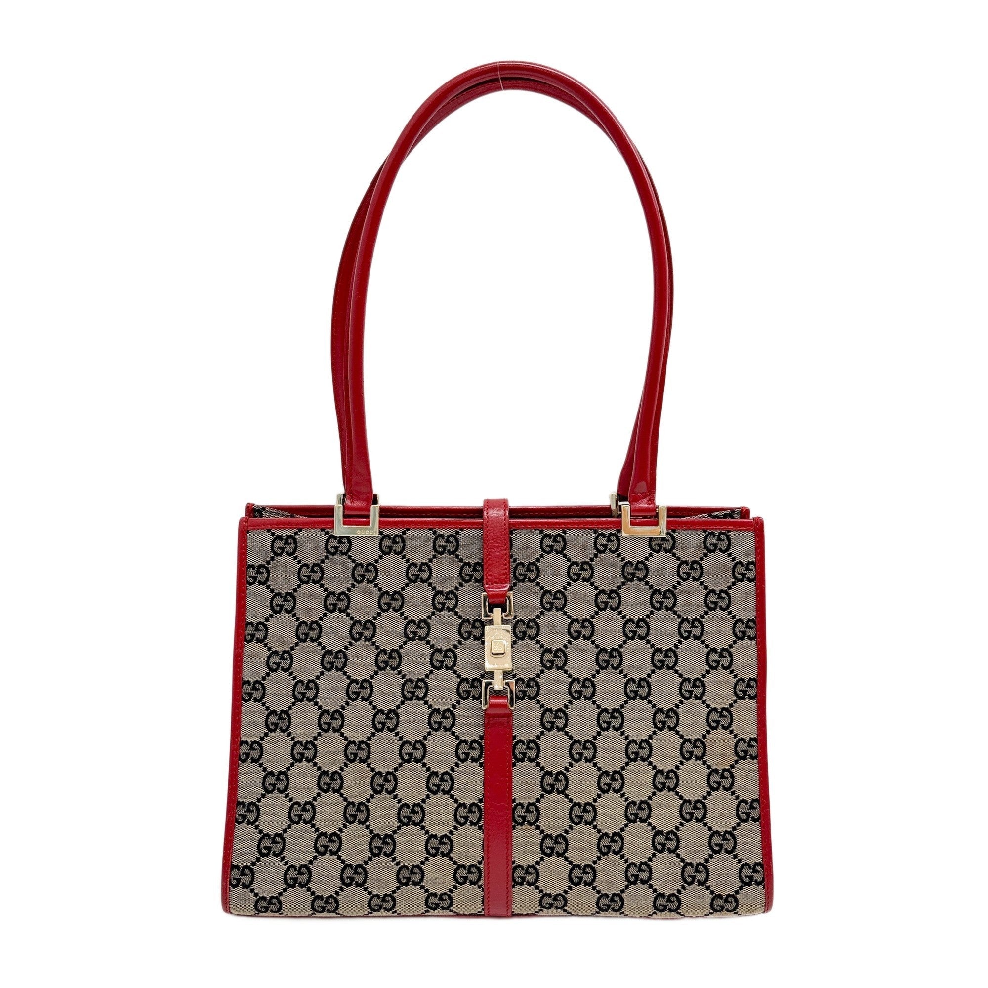 Jackie Red GG Canvas Shoulder Bag