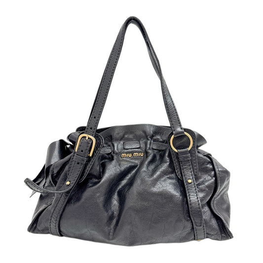 Bow Leather Shoulder Bag