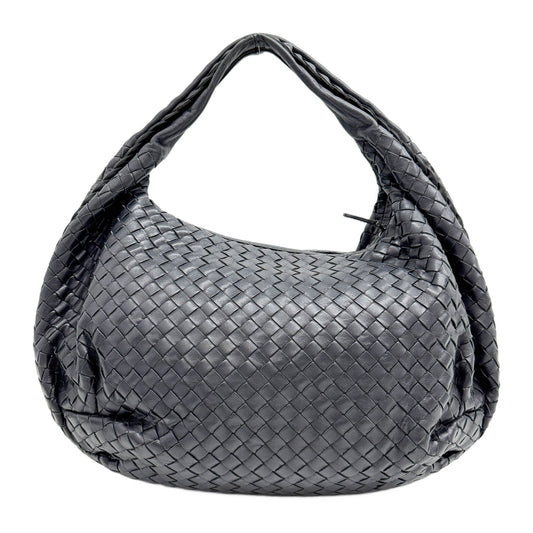 Veneta Intrecciato Black Leather Shoulder Bag