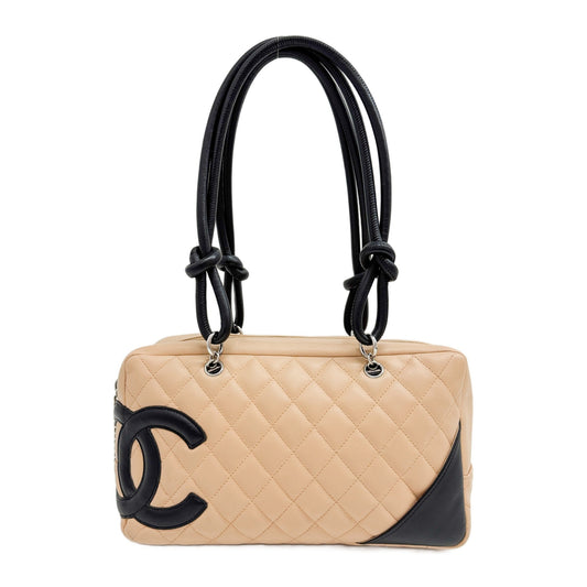 Cambon 2003-2004 Matelasse Beige Leather Shoulder Bag