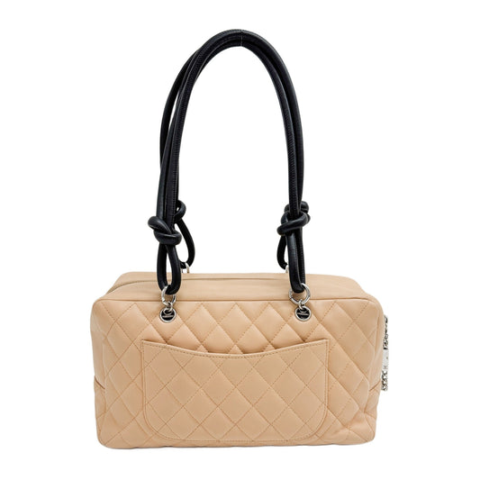 Cambon 2003-2004 Matelasse Beige Leather Shoulder Bag