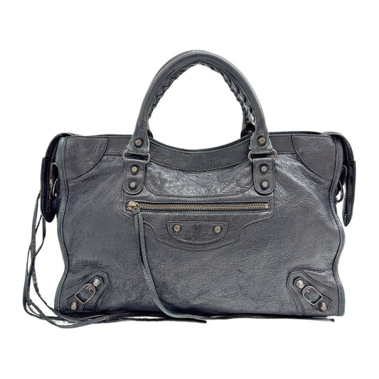 The City Black Leather Two Way Bag