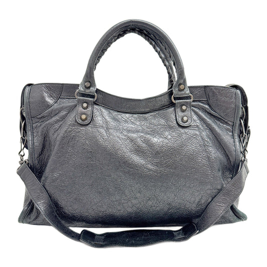 The City Black Leather Two Way Bag