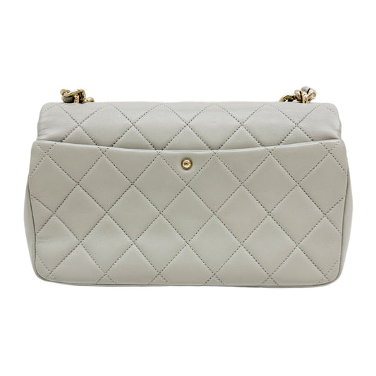 Classic Flap 2021-2026 Matelasse Gray Leather Two Way Bag