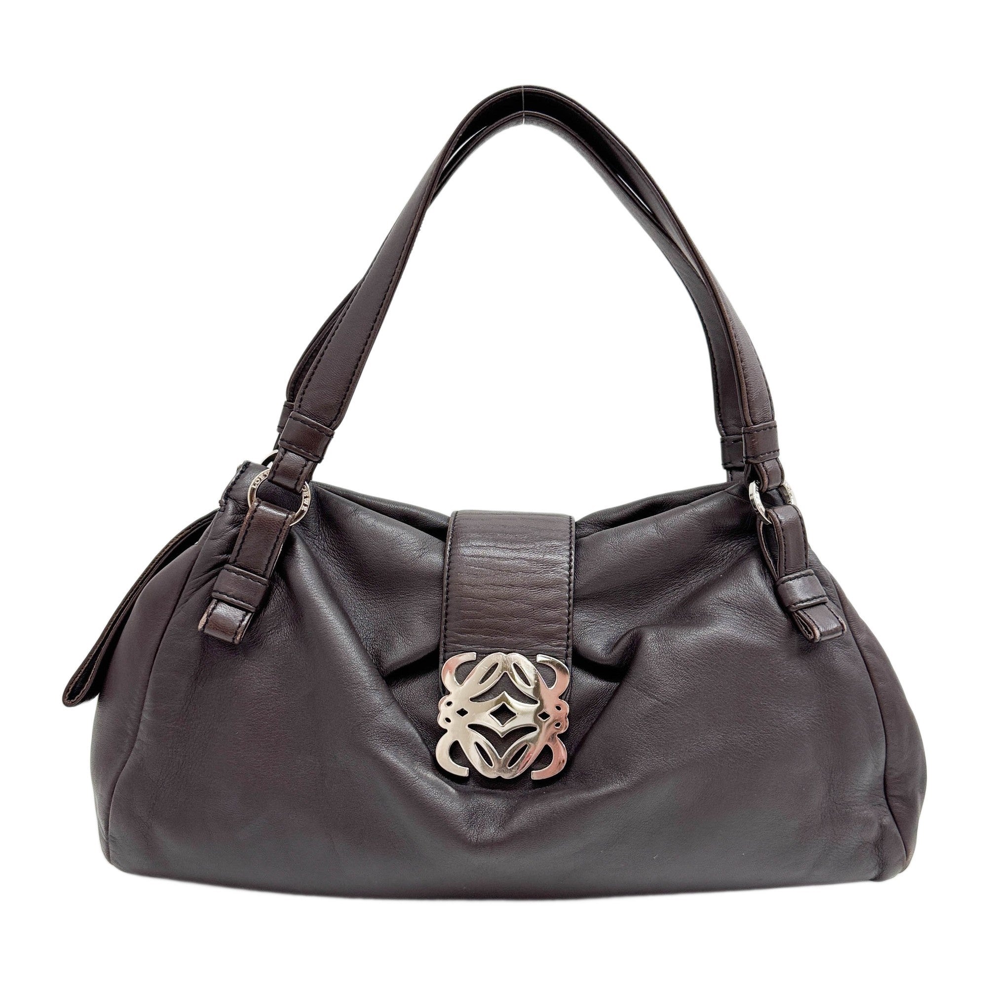 Espresso Brown Leather Shoulder Bag