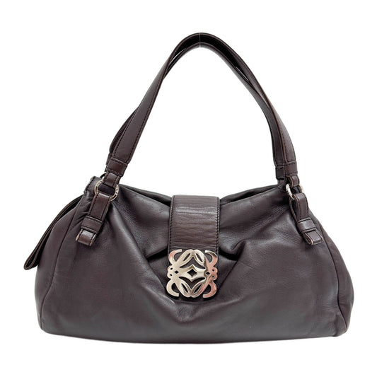 Espresso Brown Leather Shoulder Bag