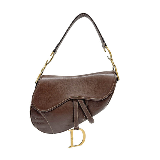 Saddle Brown Leather Shoulder Bag
