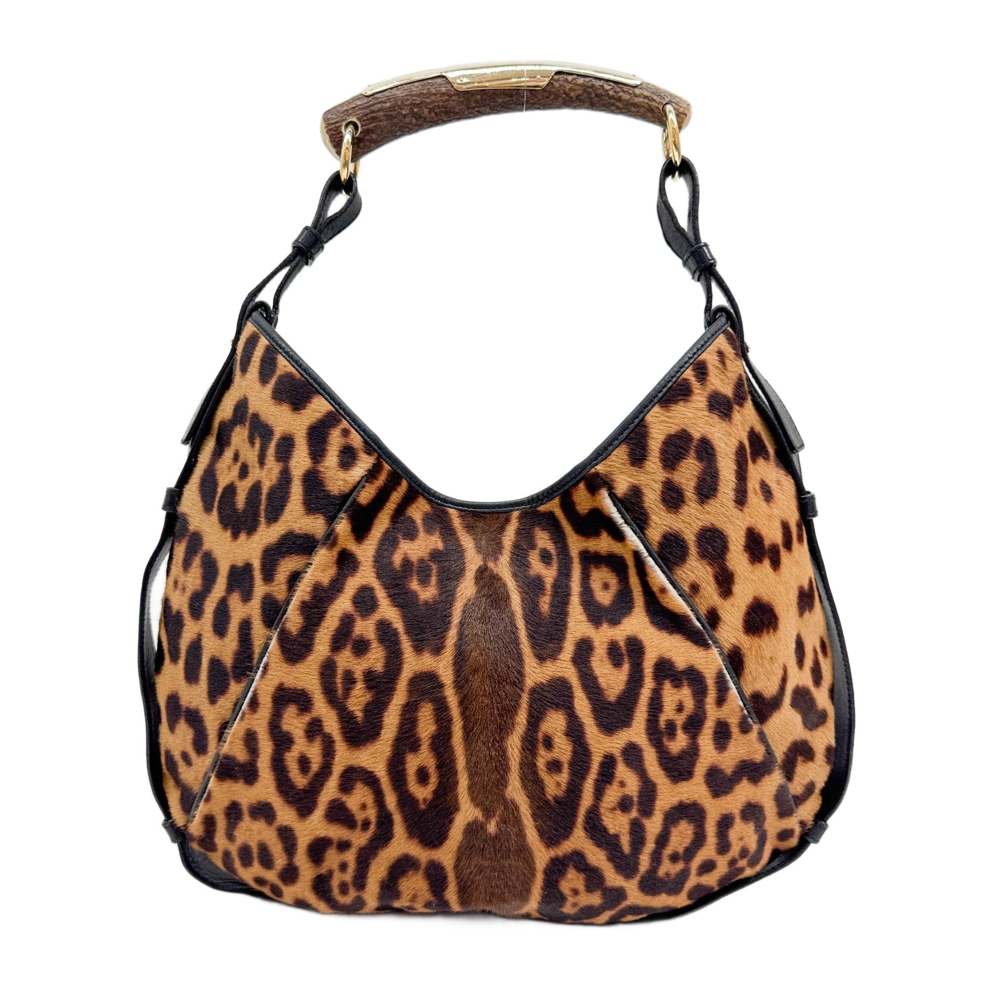 Mombasa Leopard Print Pony Hair Handle Bag