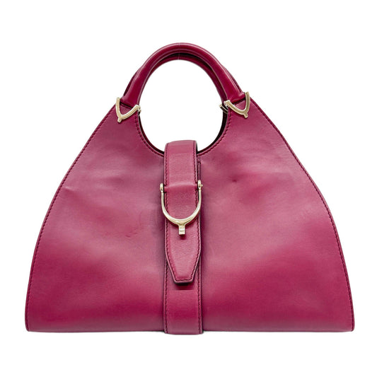 Stirrup Burgundy Leather Handle Bag