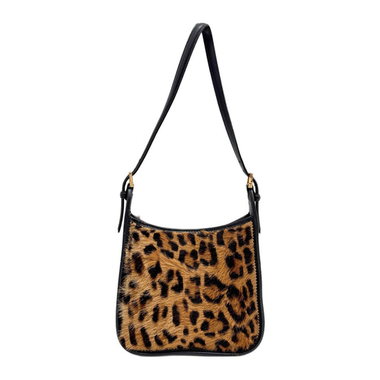 Leopard Print Pony Hair Shoulder Bag