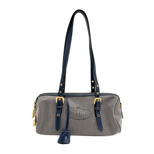 Navy Canvas Shoulder Bag