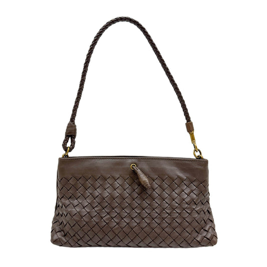 Intrecciato Brown Leather Shoulder Bag