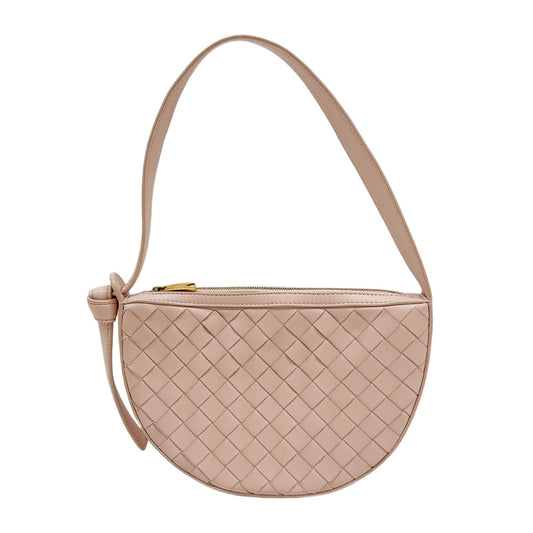 Intrecciato Pink Leather Shoulder Bag