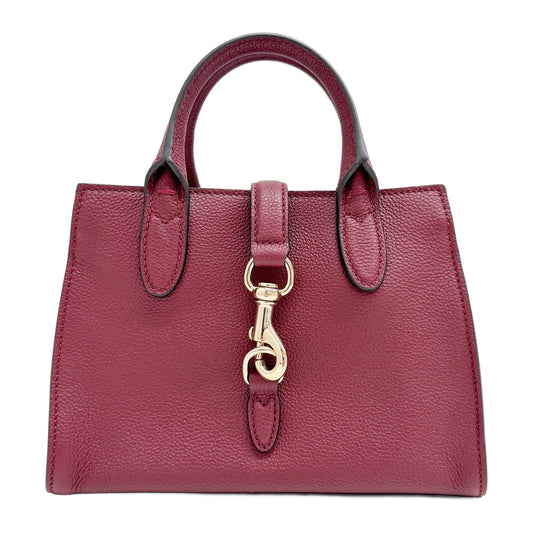 Jackie Soft Tote Burgundy Leather Two Way Bag