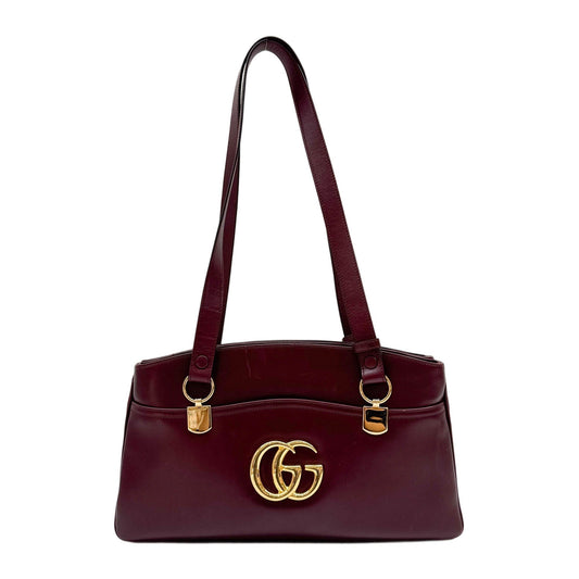 Arli Large Bordeaux Leather Shoulder Bag