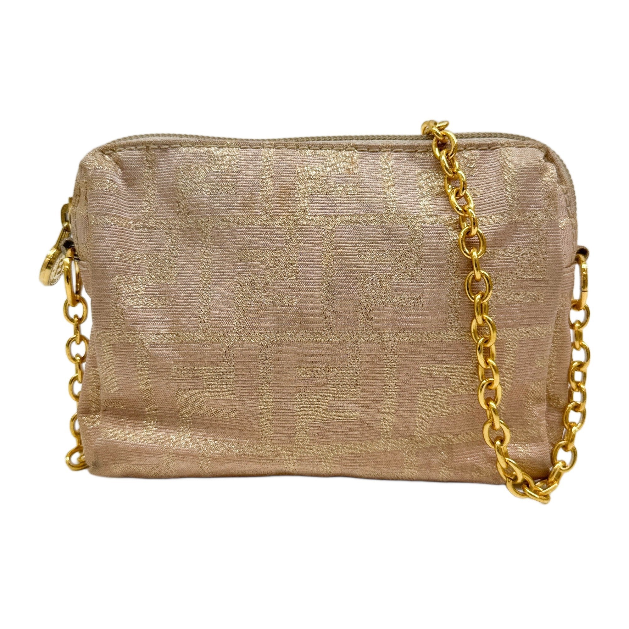 Mini Gold Zucca Canvas Chain Pouch