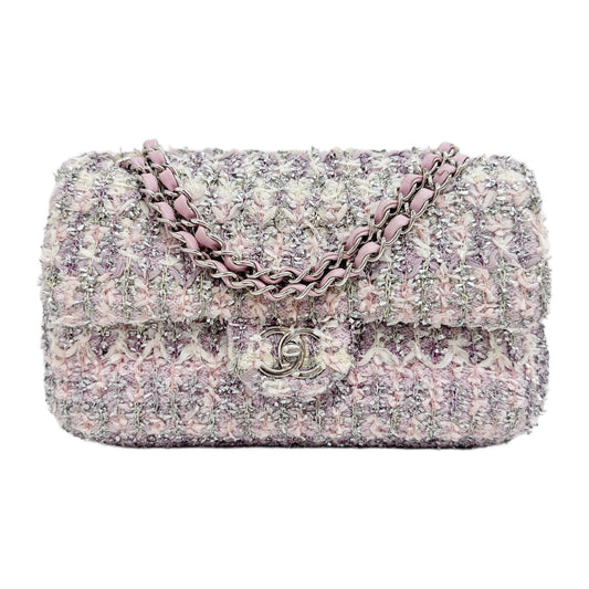 Classic Flap 2018-2019 Glitter Multicolor Tweed Shoulder Bag