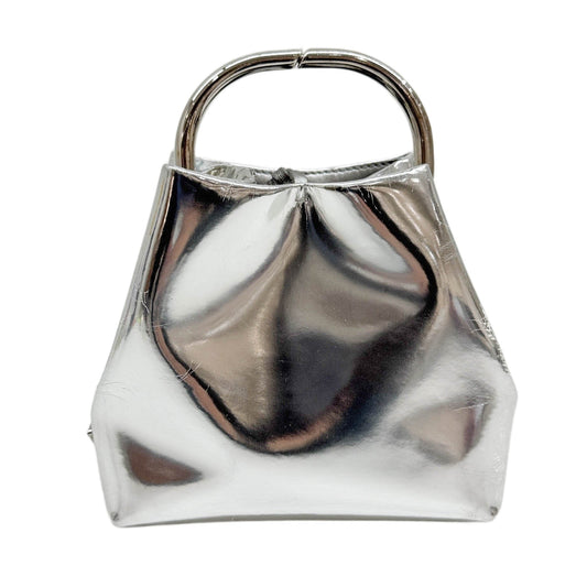 Silver Coated Leather Handle Bag