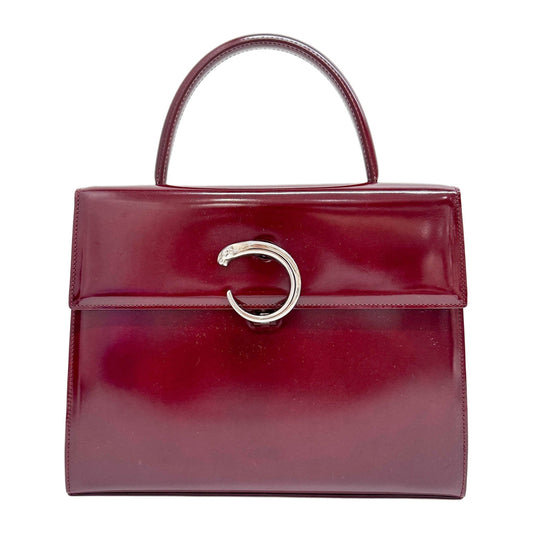 Panthere Cherry Red Leather Hand Bag
