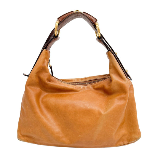 Horsebit Brown Leather Shoulder Bag