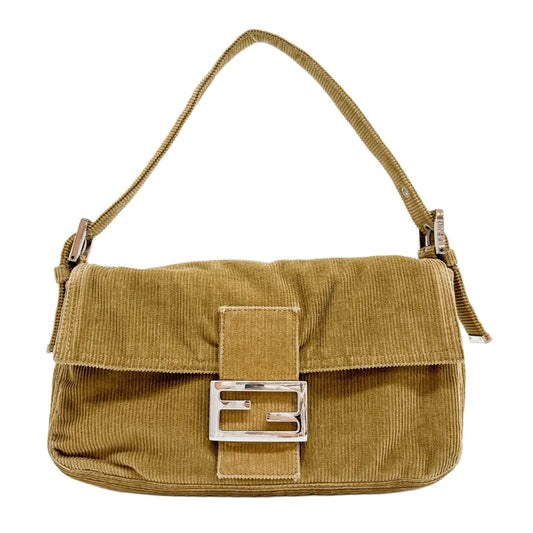 Baguette Khaki Corduroy Shoulder Bag