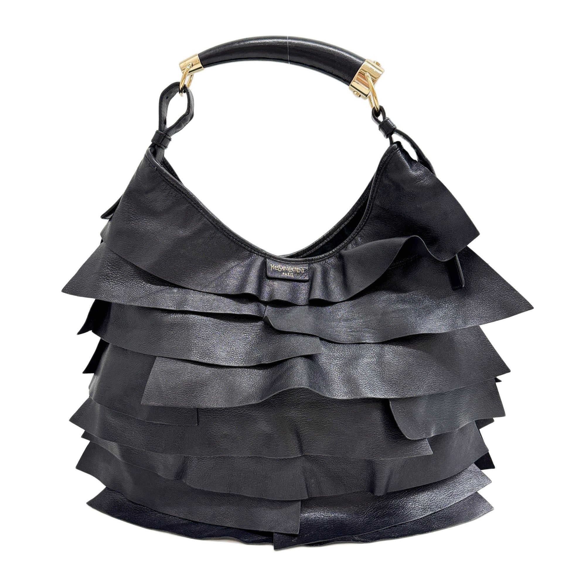 Mombasa Saint Tropez Black Leather Shoulder Bag